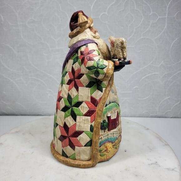 Jim Shore Heartwood Creek Over the Fields We Go Santa with Sheep Figurine 9” - Picture 5 of 13